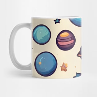 Cosmic Symphony Celestial Cartoon Ensemble Mug